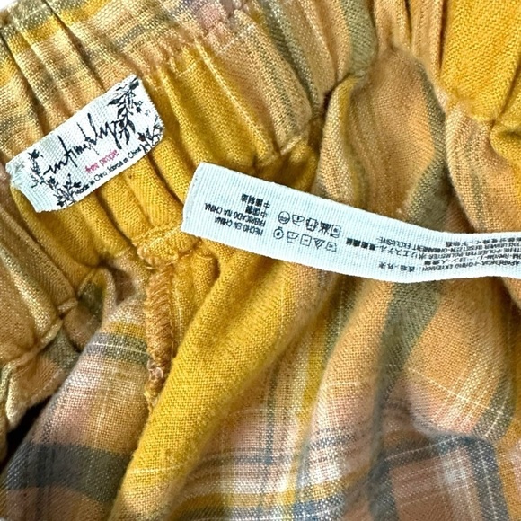 Free People Good Or Plaid Wide Leg Pants in Mustard Size Small - Picture 12 of 14
